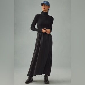 Anthropologie Elegant Black Turtleneck Dress